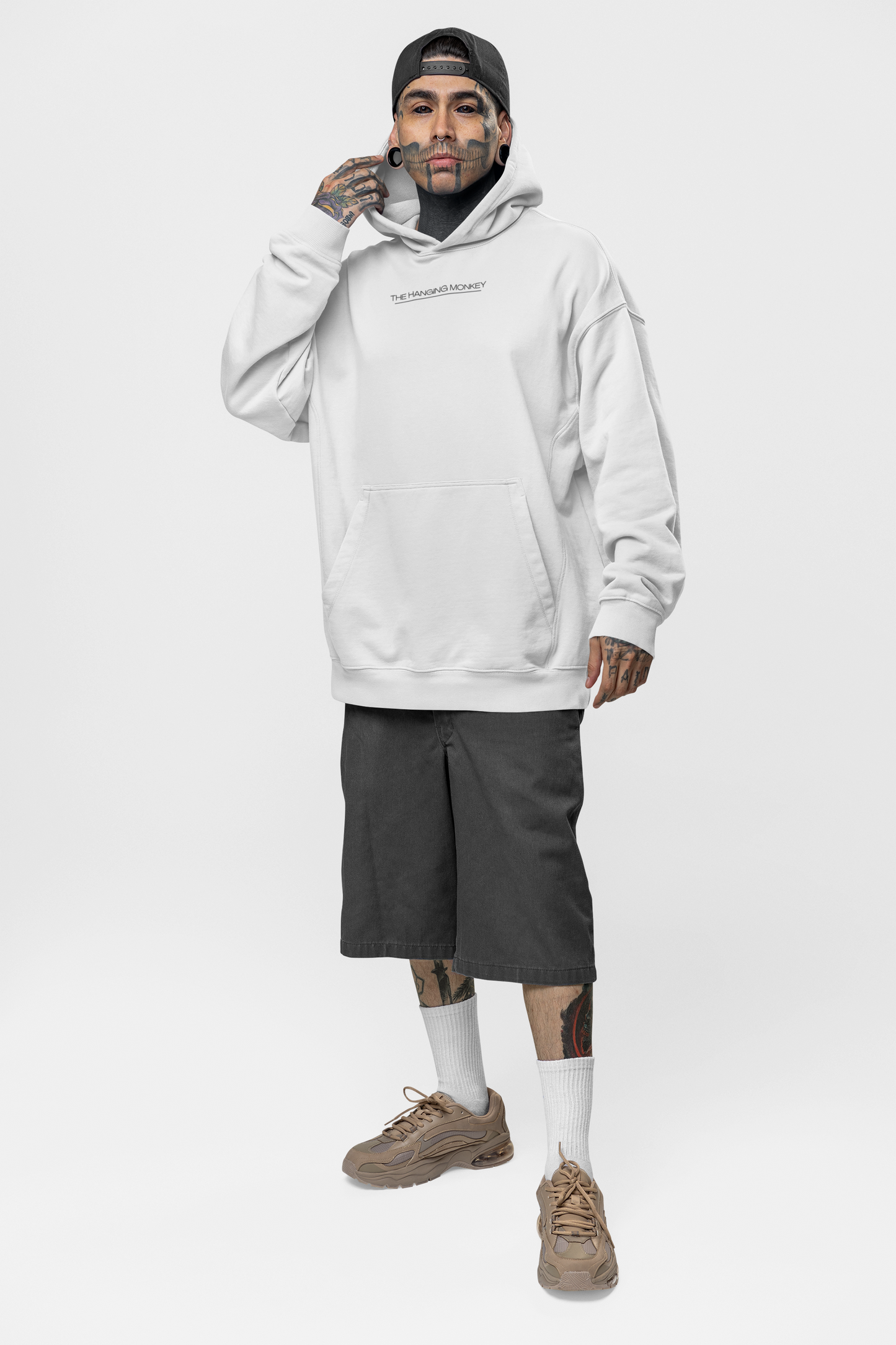 White Fortuna Graphic Oversized Hoodie