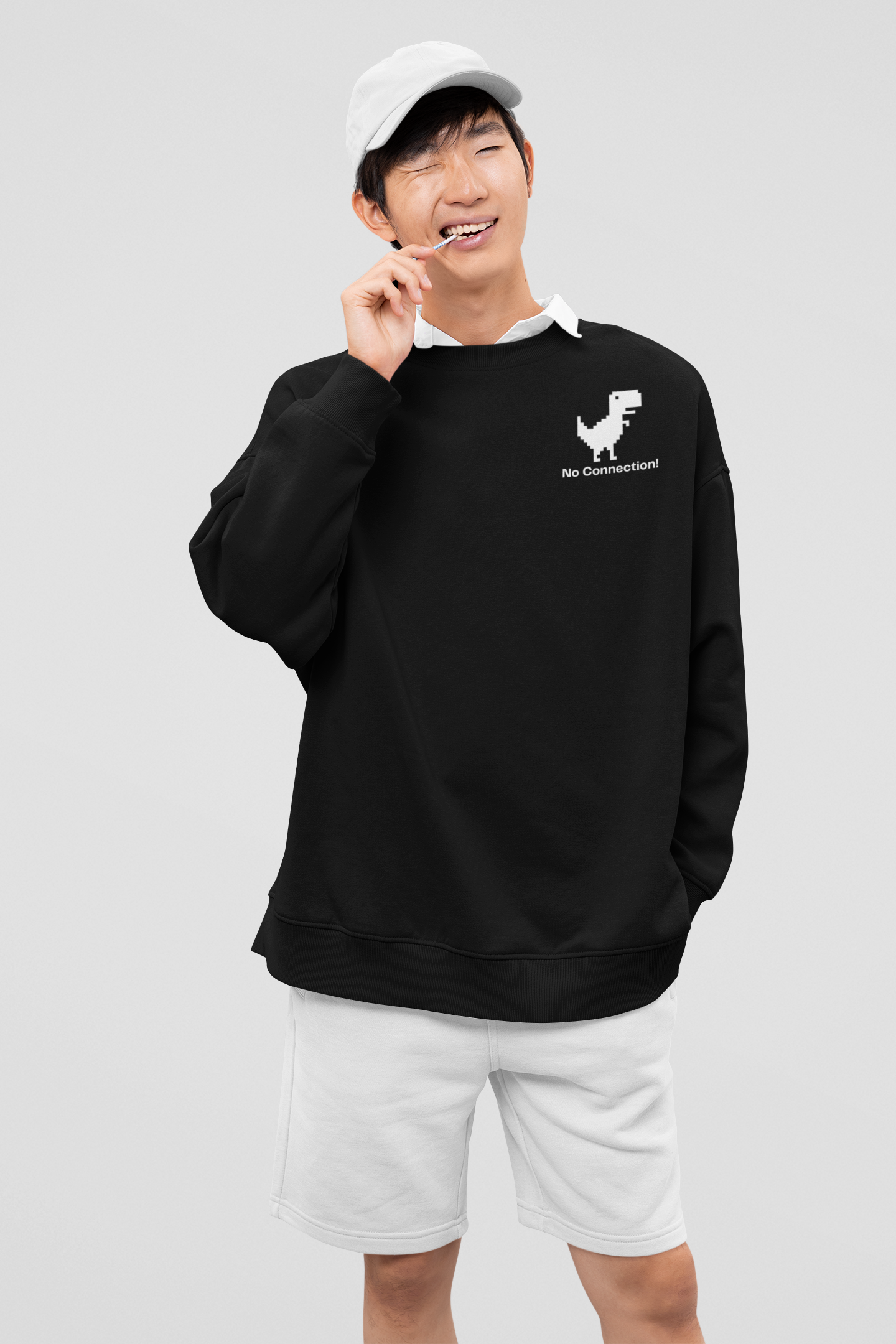 Caset Tape Black Oversized Graphic Sweatshirt