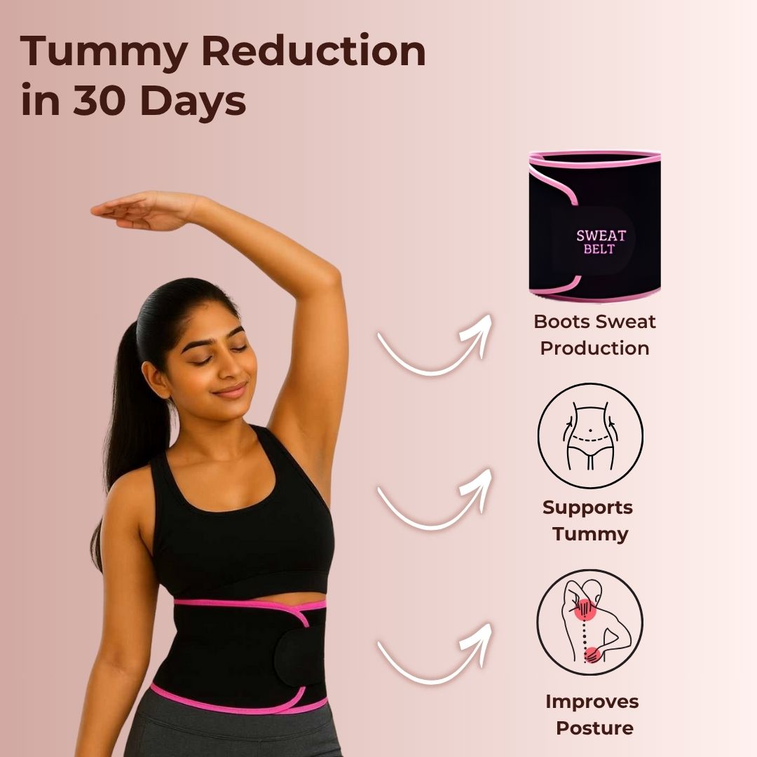 Shapeu Sweat belt for tummy reduction in 30 days with free diet E- book