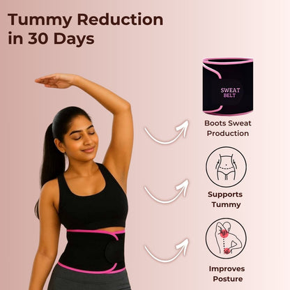 Shapeu Sweat belt for tummy reduction in 30 days with free diet E- book