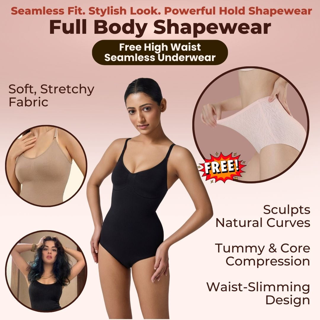 Intense Snatched Full Body Shapewear With FREE High Waist seamless Underwear and 30 Day Diet Program eBook