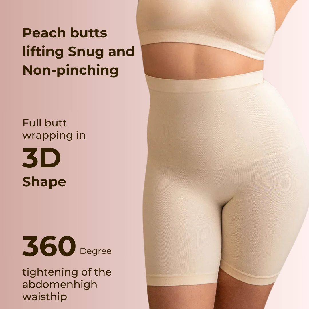 Shapeu High Waist Tummy Shaping Shorts - With FREE 30 Day Personalised Diet & Exercise Routine eBook
