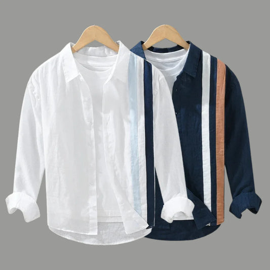 Men's Cotton Multi Striped Shirt (Pack of 2)