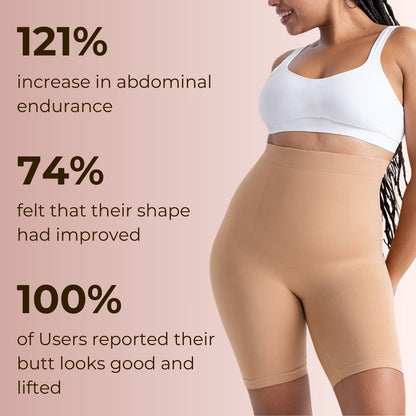 Shapeu High Waist Tummy Shaping Shorts - Pack Of 2 With FREE 30 Day Personalised Diet & Exercise Routine eBook