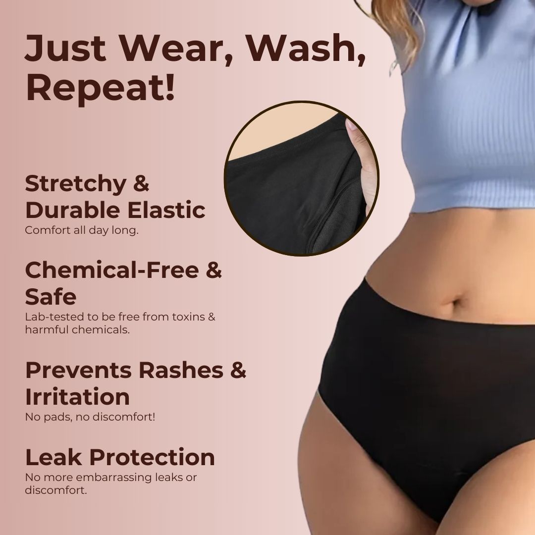 Leak Proof Underwear For Regular Everyday Leaks & Period Leaks - Pack Of 3