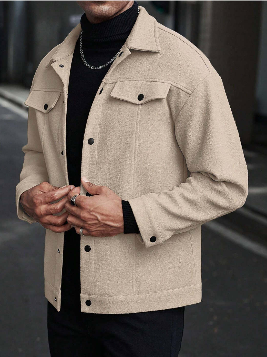 Regular Fit Pocket-detail shacket (Pack of 2)