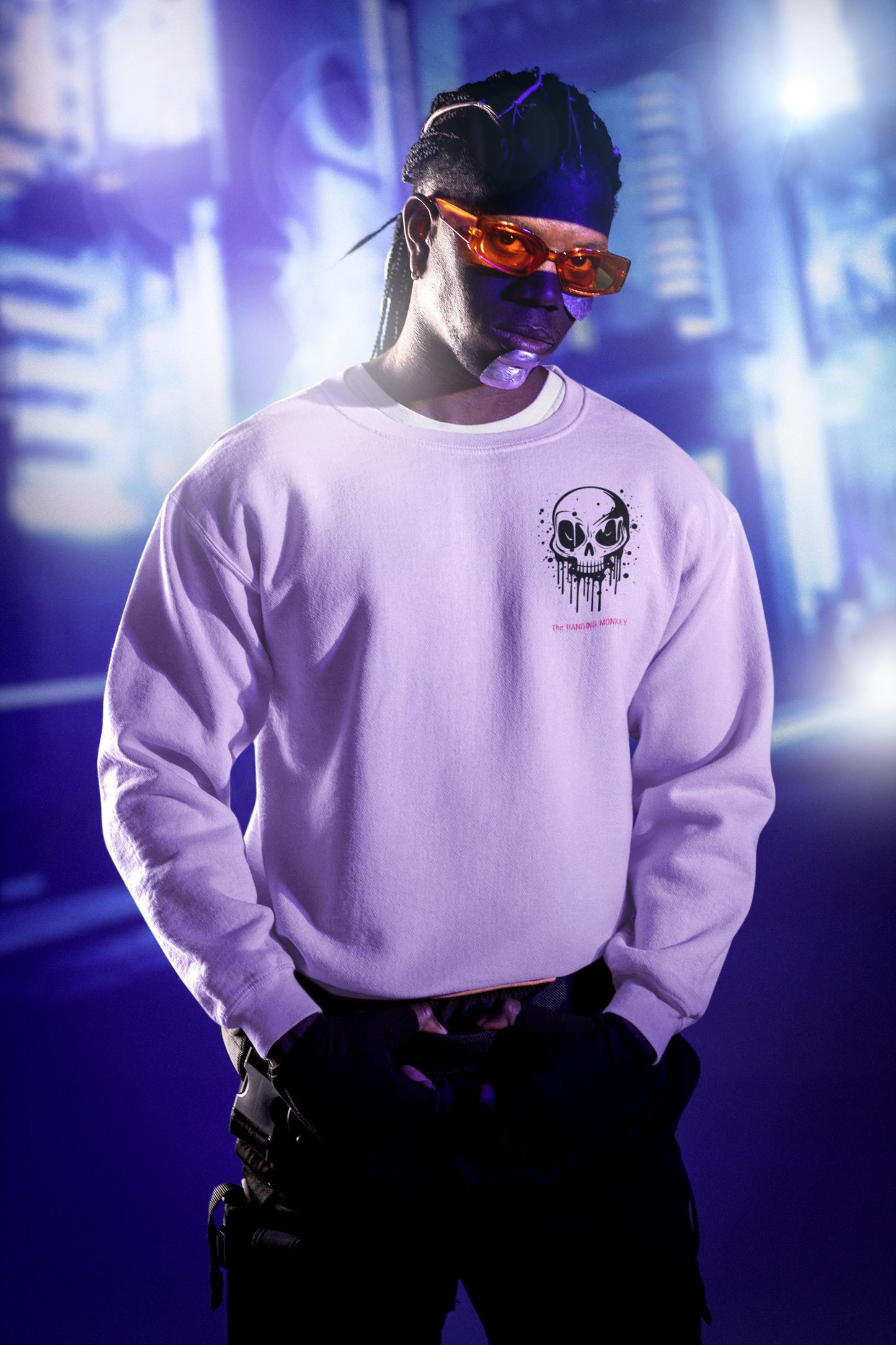 Skull Graphic Lavender Oversized Sweatshirt